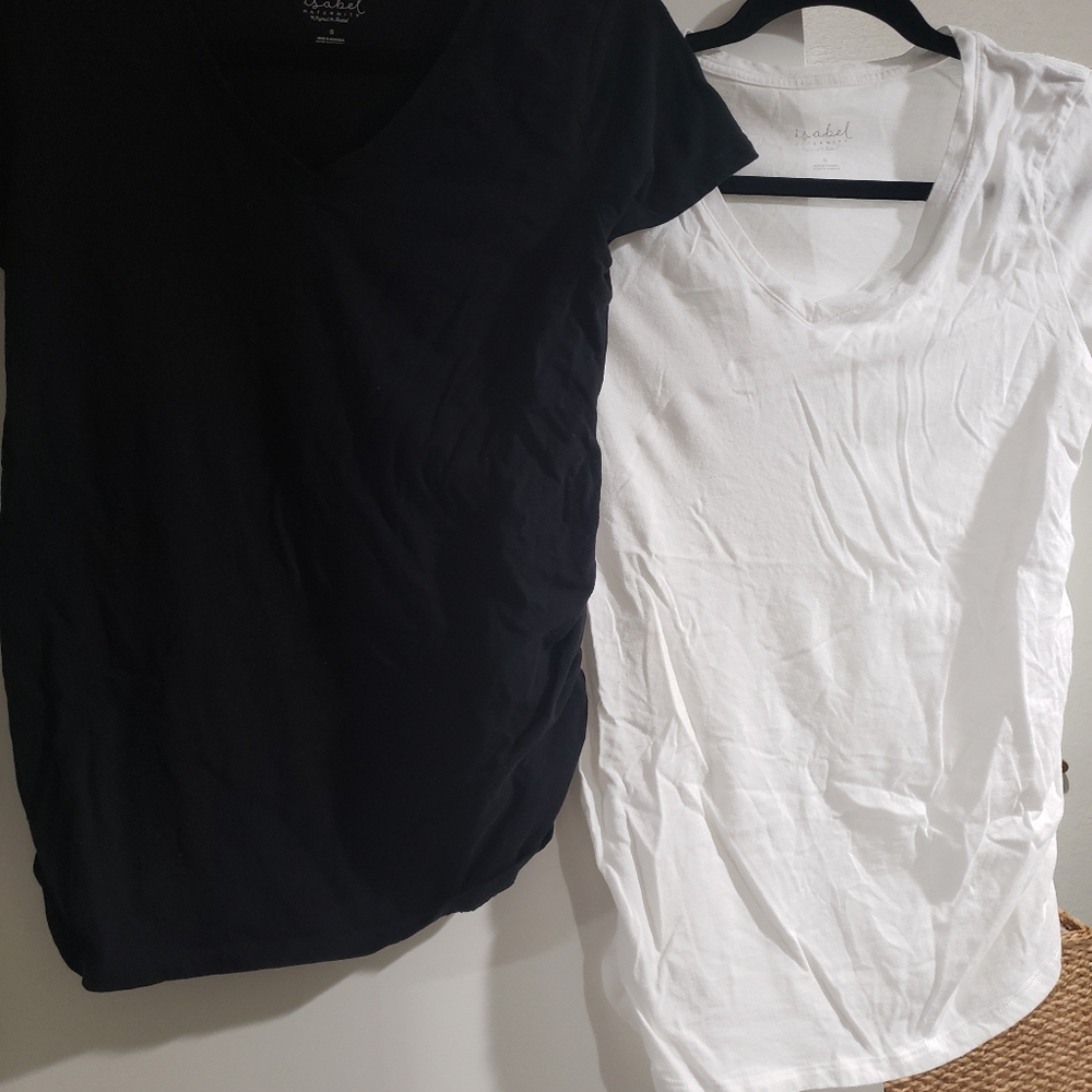 Isabel Maternity short sleeved ruched shirts